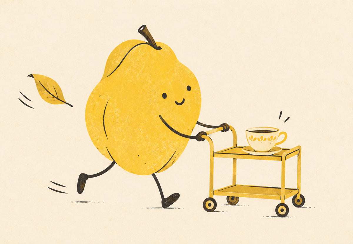 The Smiling Fruit and Its Tea Cart (Landscape)