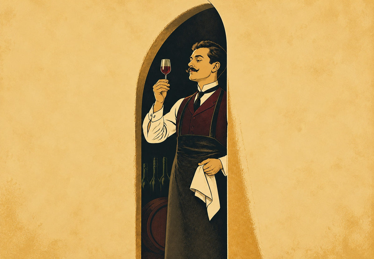 Der Sommelier unter dem Torbogen (Querformat)