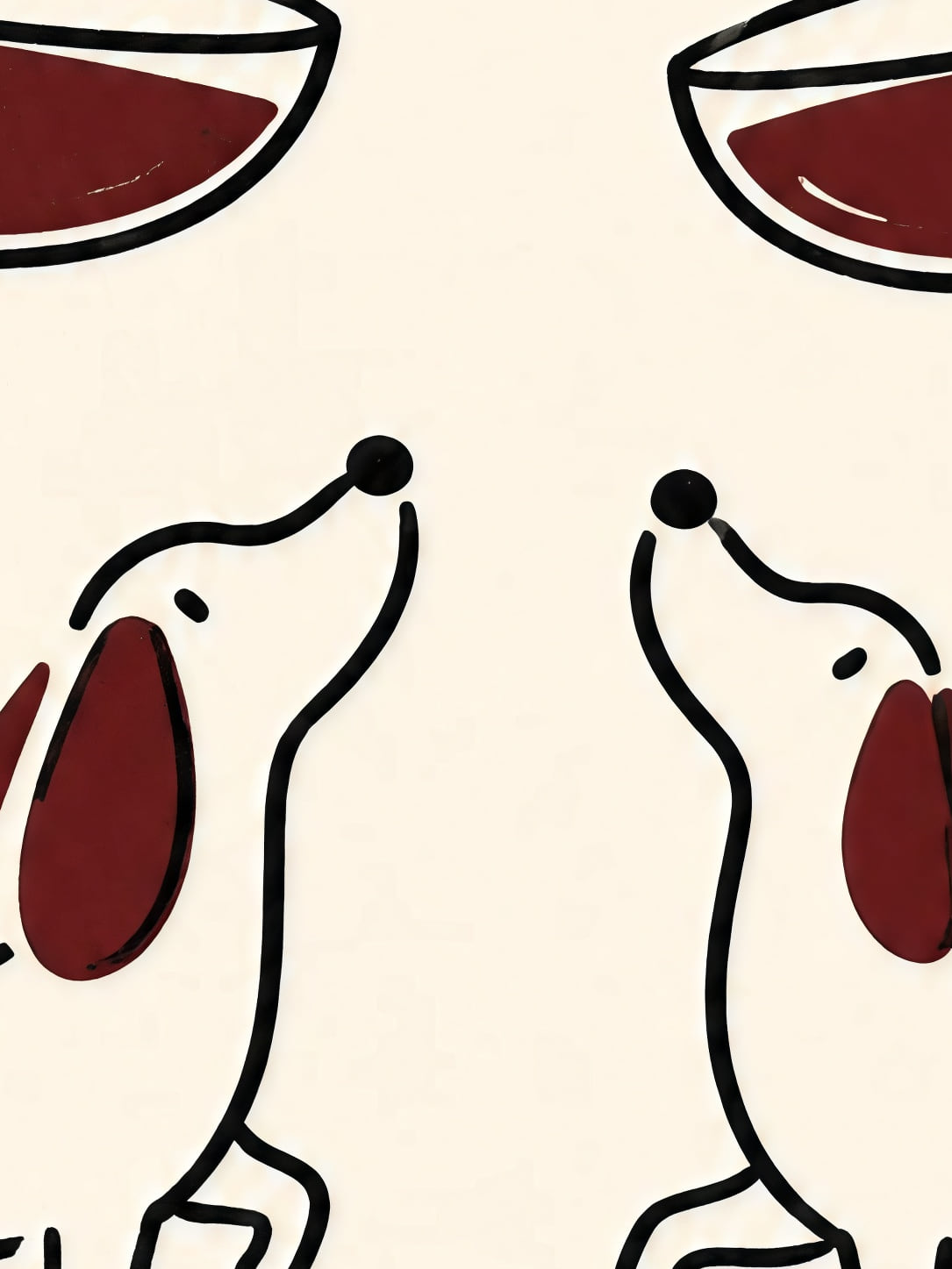 Detail a taille reelle du tirage, affiche cuisine le toast des chiens