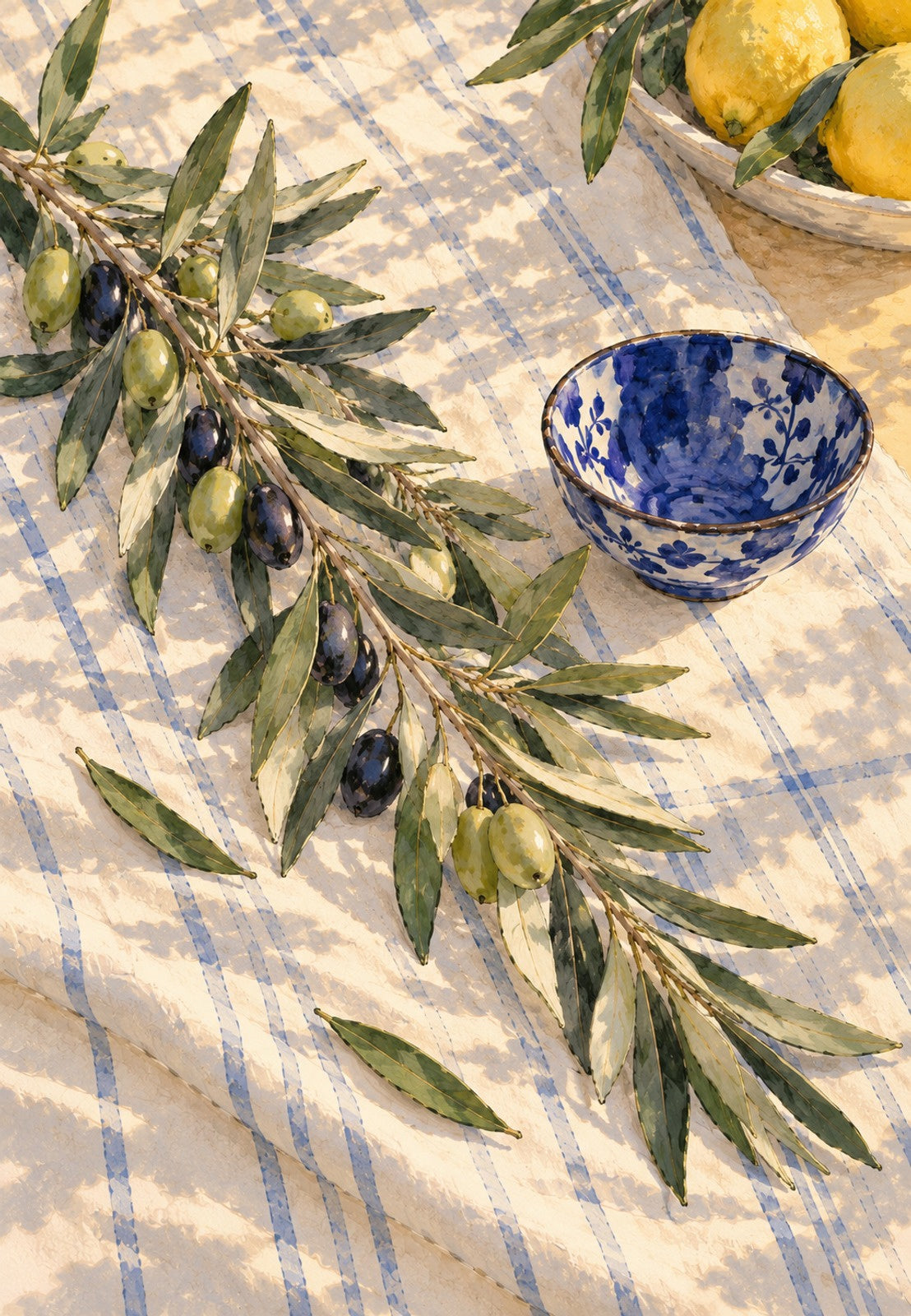 The Branches on the Ecru Tablecloth
