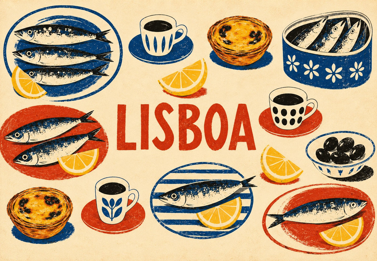 Sardines, Custard Tarts and Coffee (Landscape)