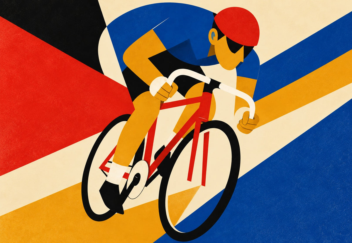 Il ciclista in diagonali (Orizzontale)
