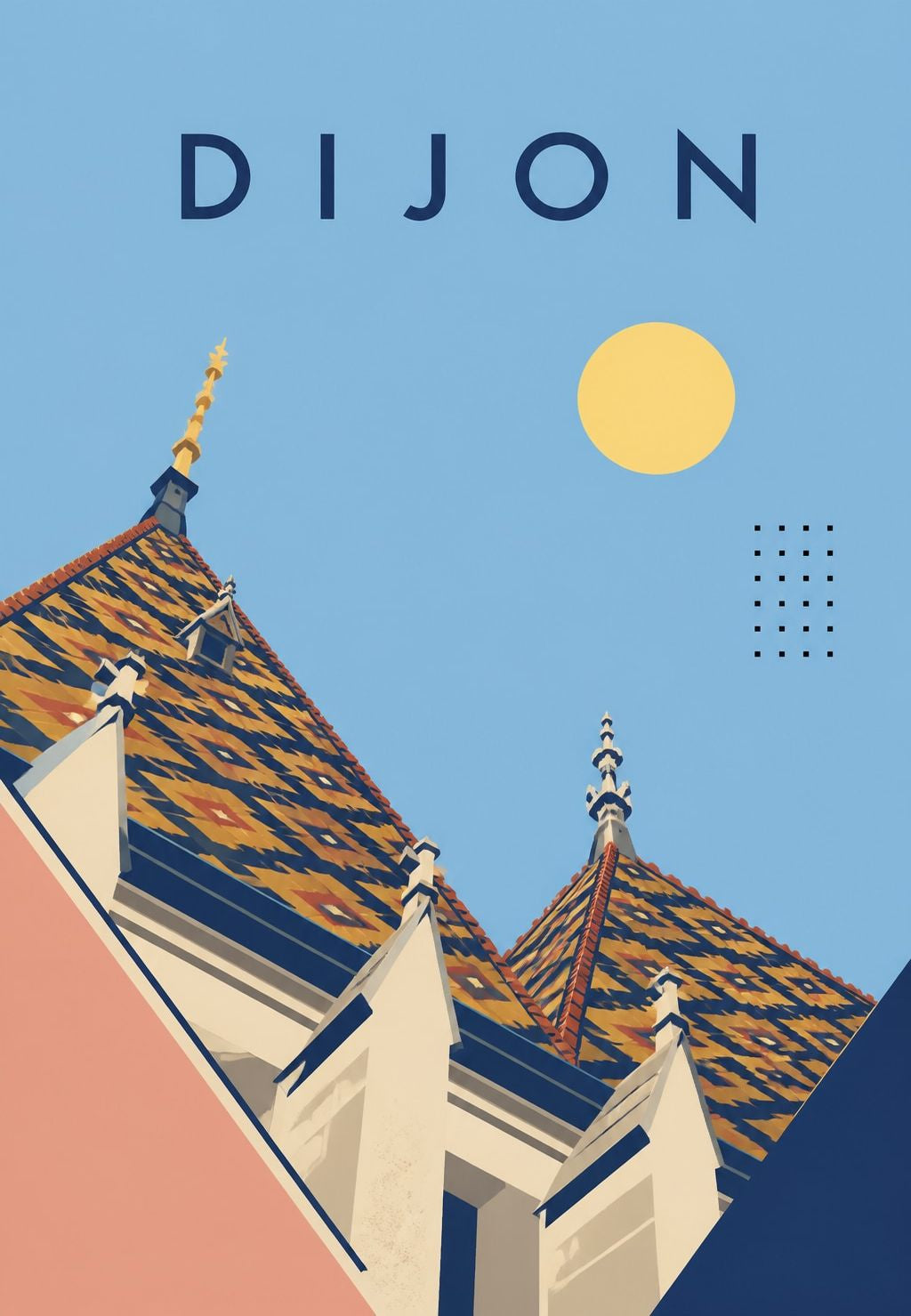 Dijon - Glazované střechy zdola