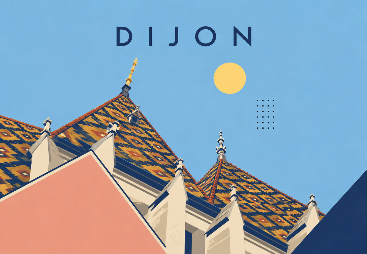 Dijon - Les toits vernissés vus d'en bas (Paysage)