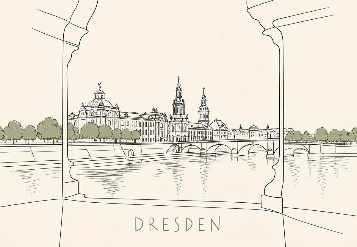 Dresden - A linha contínua sobre o Elba (Horizontal)