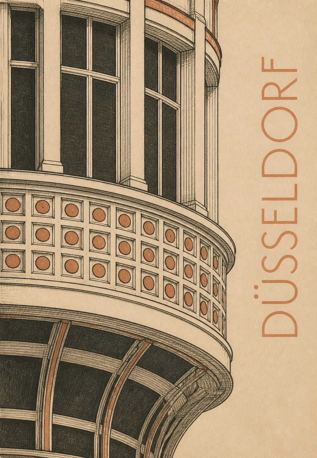 Düsseldorf - Rotundan med bågfönster