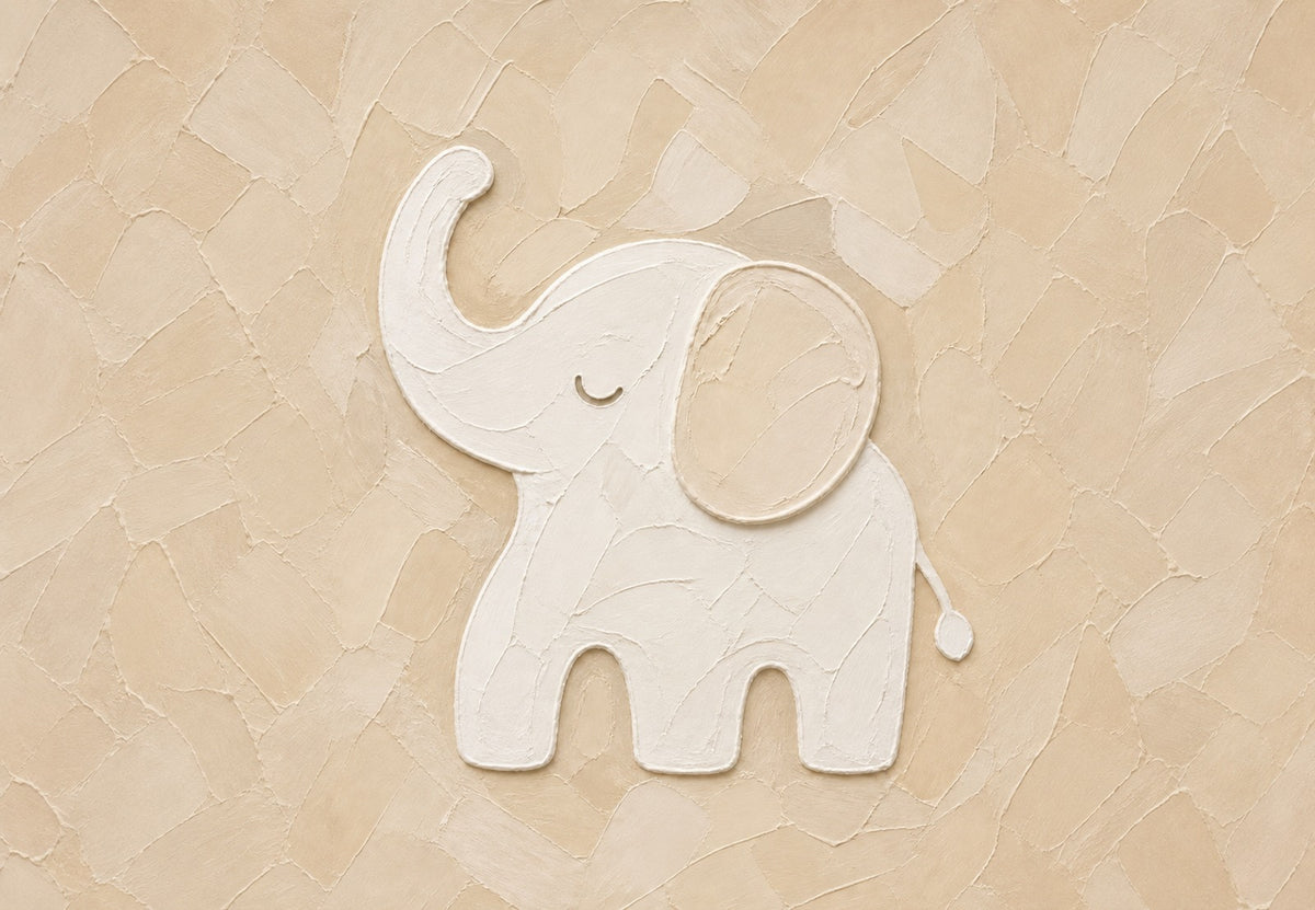 Der weiße Elefant im Relief (Querformat)