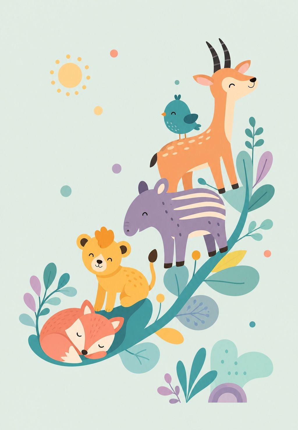 Pile d'animaux sous le soleil