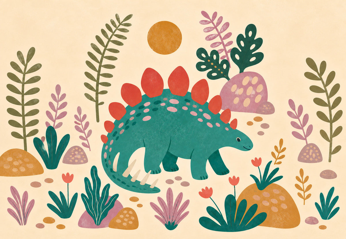 Estegosaurio en la jungla (Horizontal)