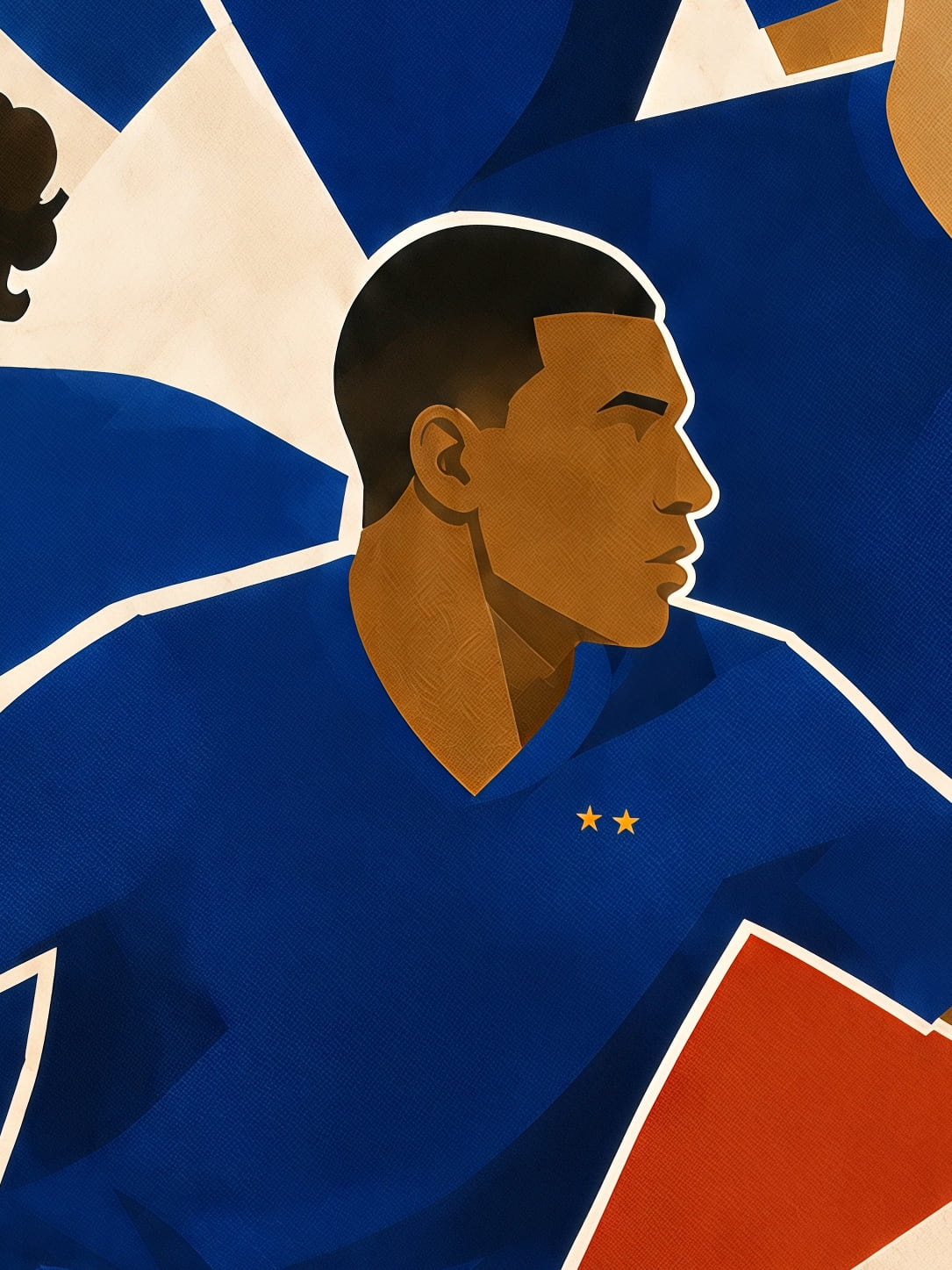 Detail a taille reelle du tirage, affiche equipe de france 1