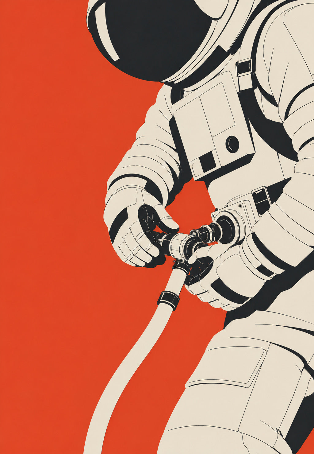 L'astronauta con il tubo