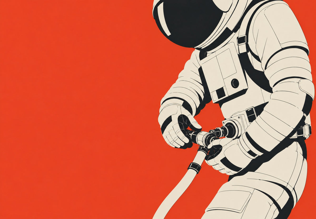 Astronaut s hadicí (Na šířku)