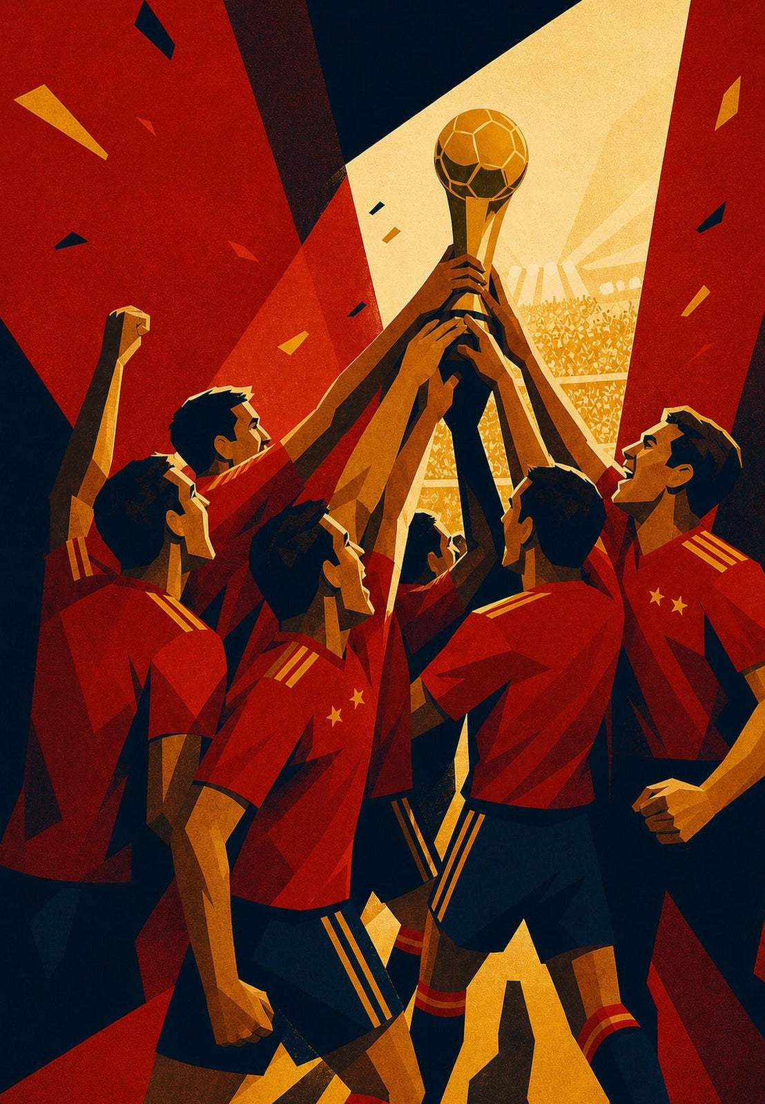 Les mains vers la coupe