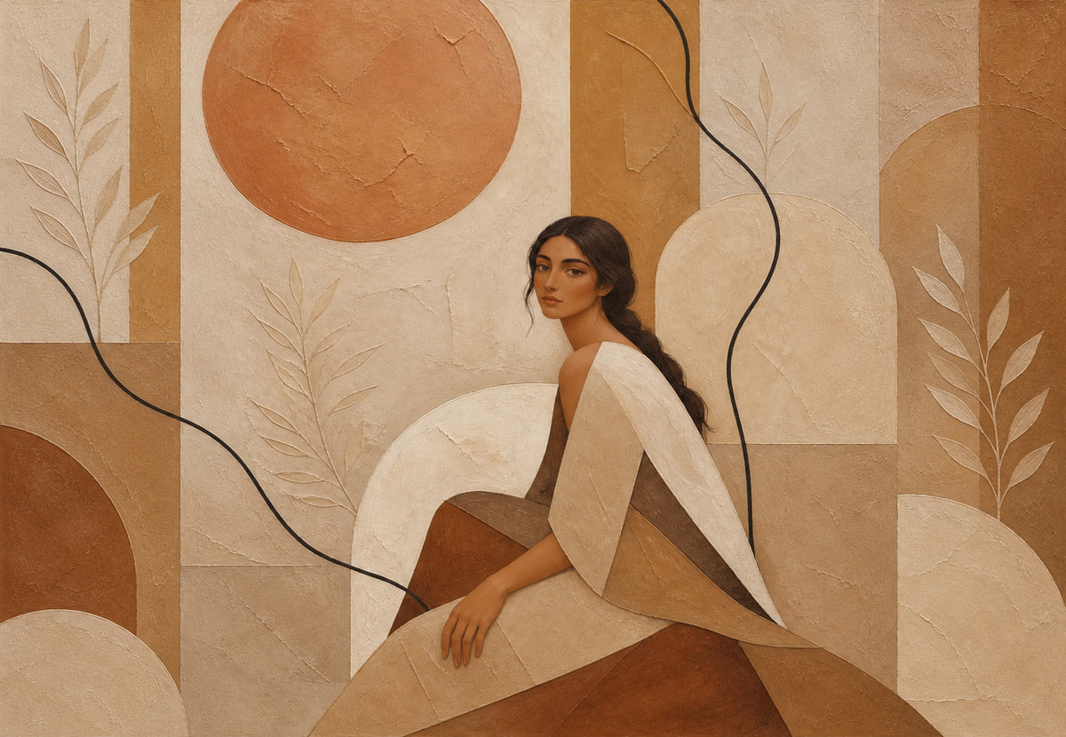Femme Assise au Soleil d'Ocre (Paysage)