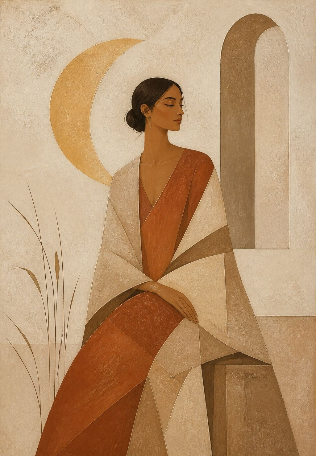 Woman Beneath the Crescent Moon
