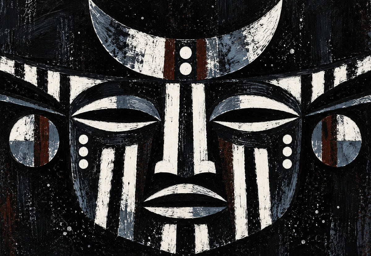 Mask with a Crescent Moon (Landscape)