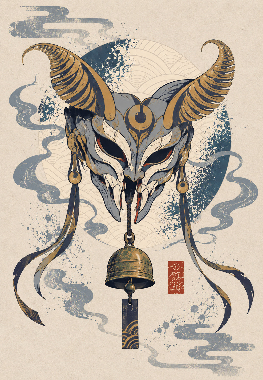 Masque du gardien aux cornes dorées