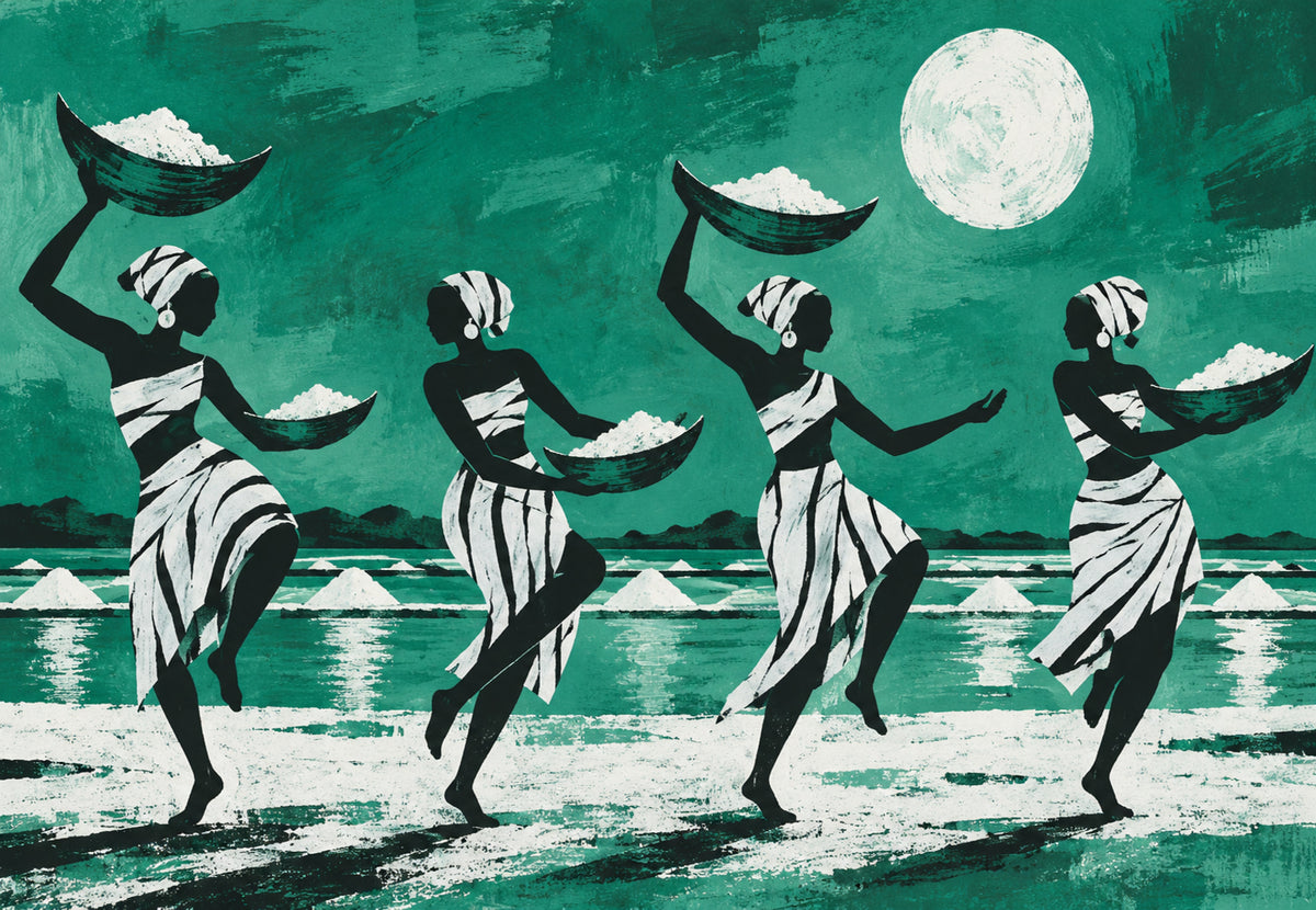 Salt Carriers in the Moonlight (Landscape)