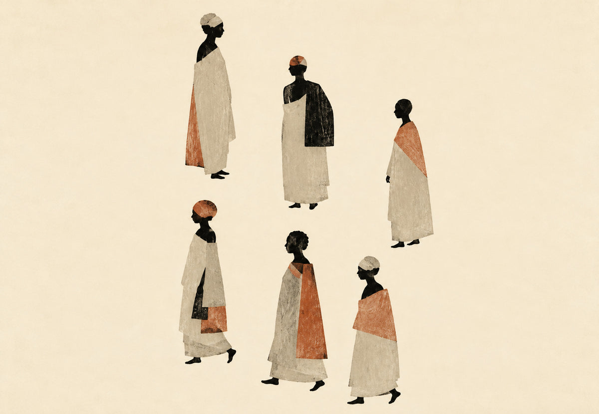 Afrikaanse silhouetten in beweging (Liggend)