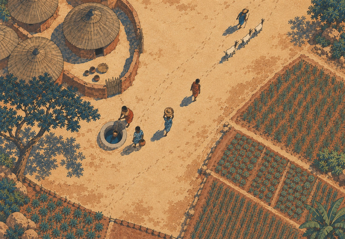 Village africain vu du ciel (Paysage)