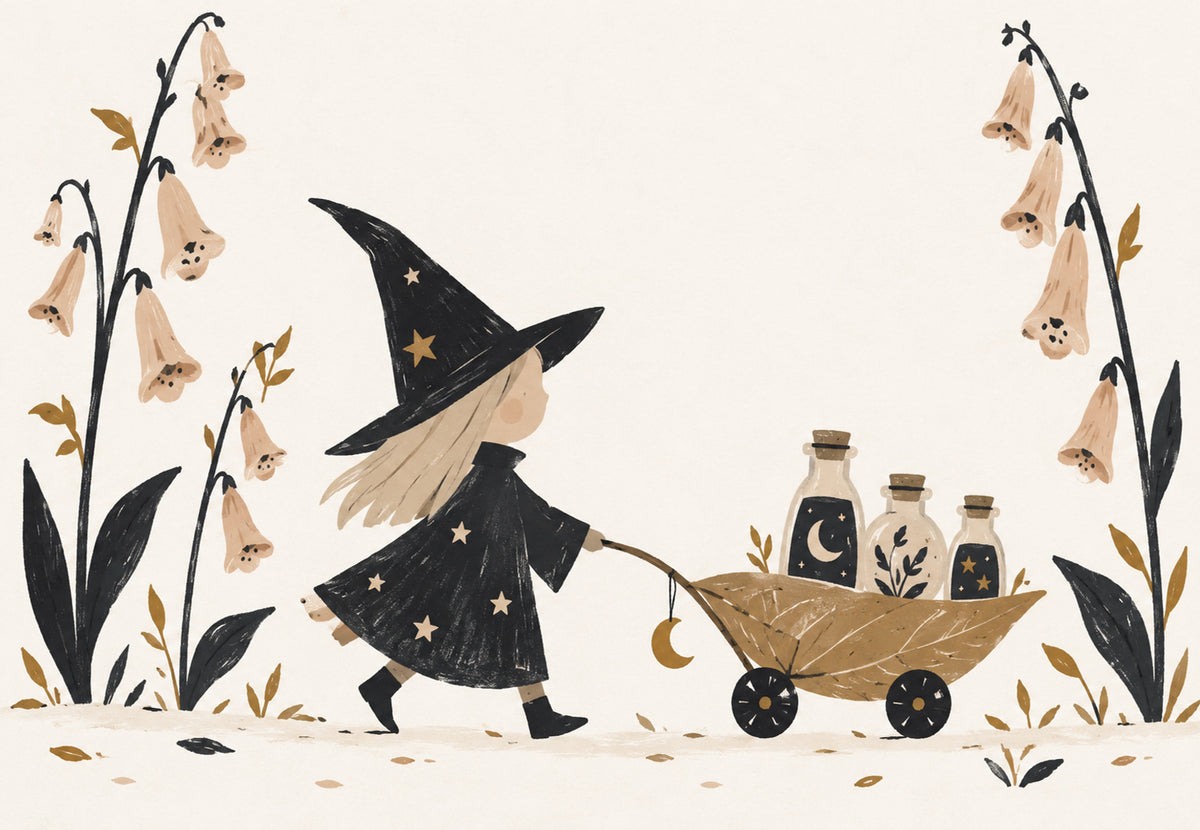 The Little Witch and the Moon Vials (Landscape)