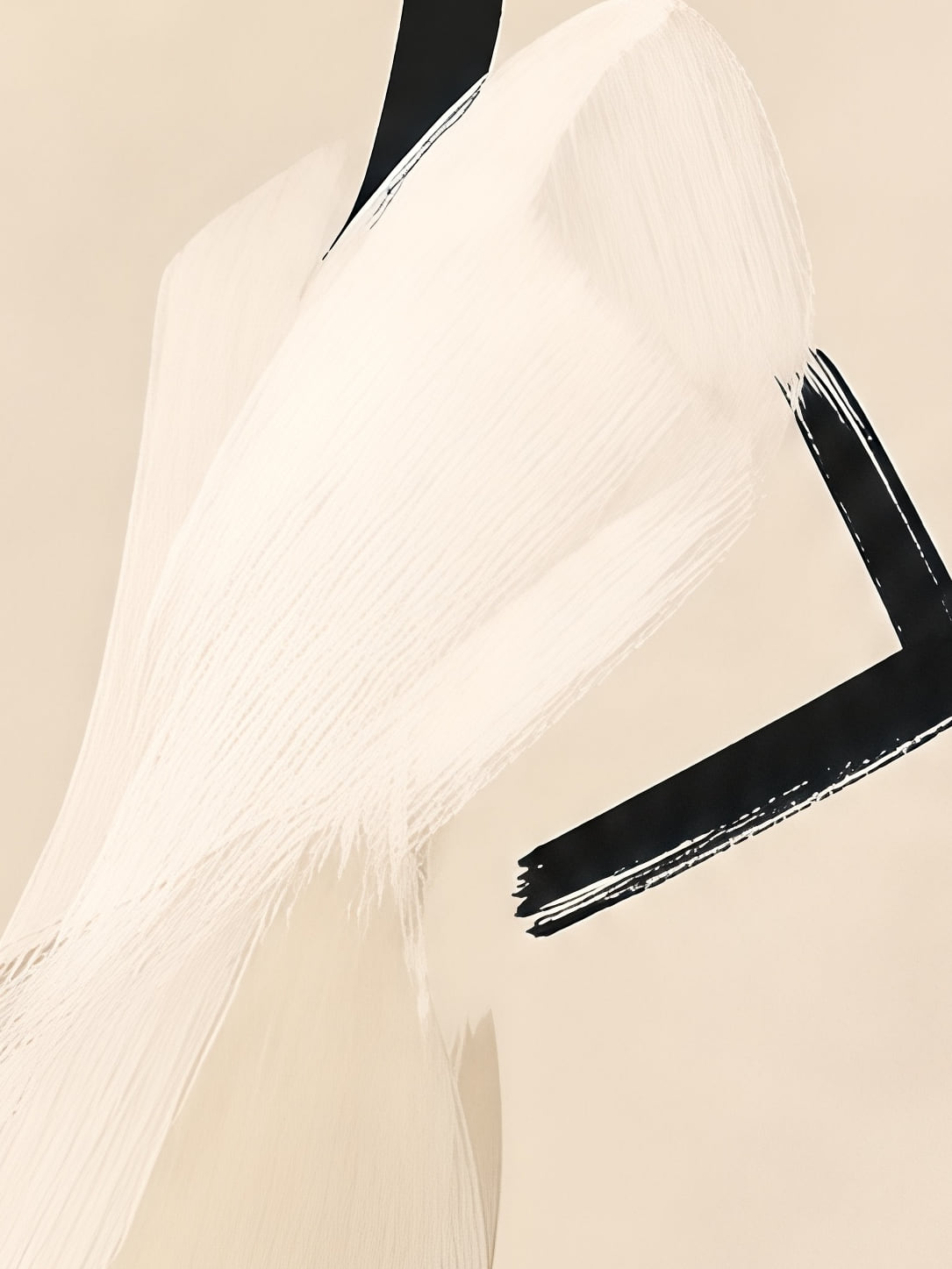 Detail a taille reelle du tirage, affiche femmes femme au grand chapeau ochre
