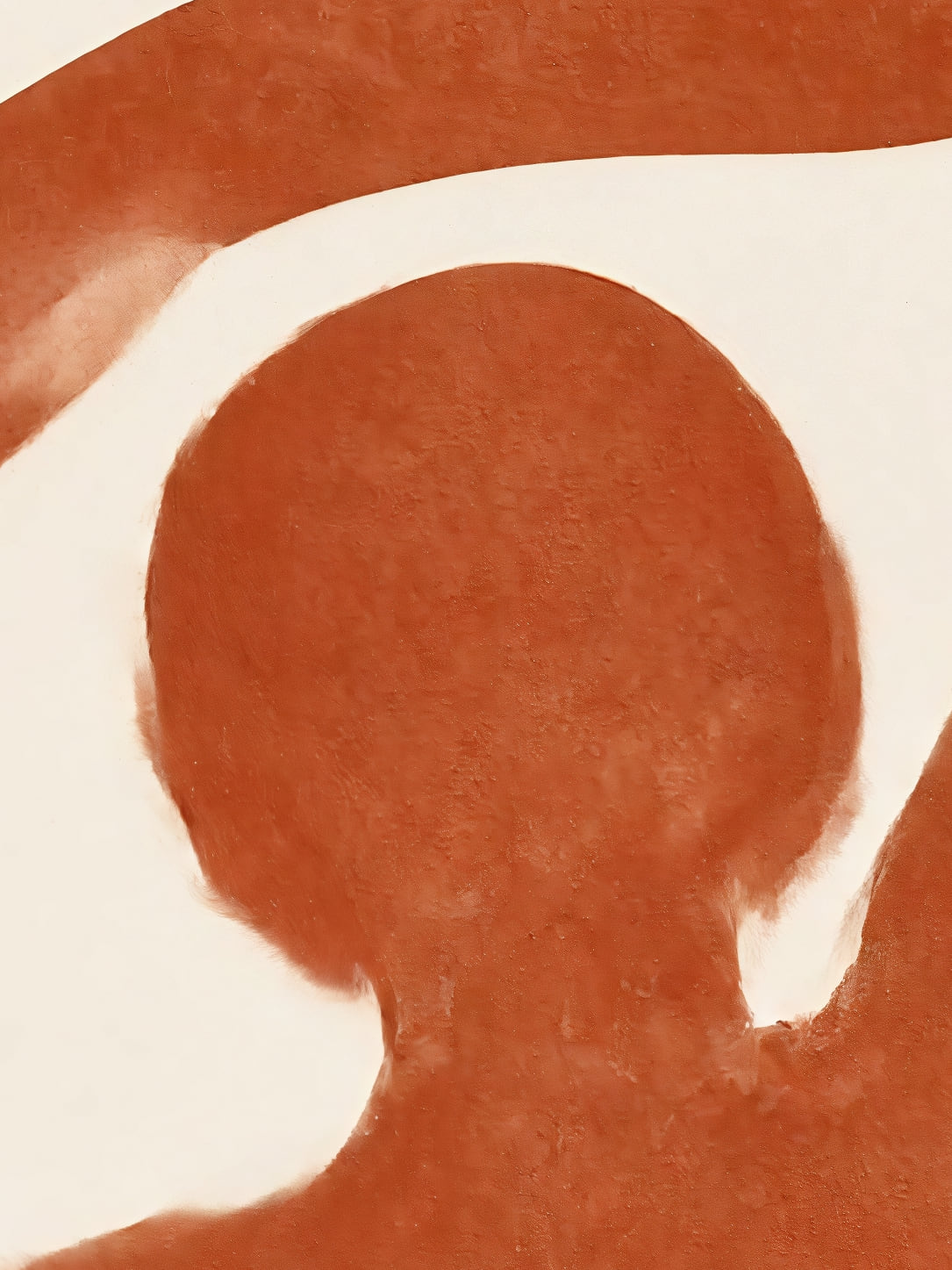 Detail a taille reelle du tirage, affiche femmes silhouette femme terre cuite