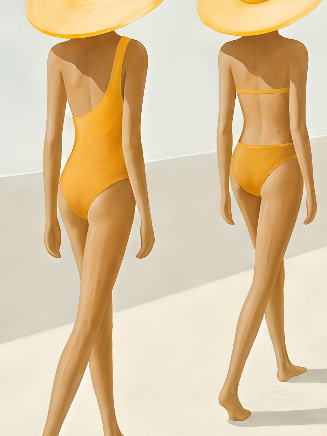 Detail a taille reelle du tirage, affiche femmes sun drift piscine