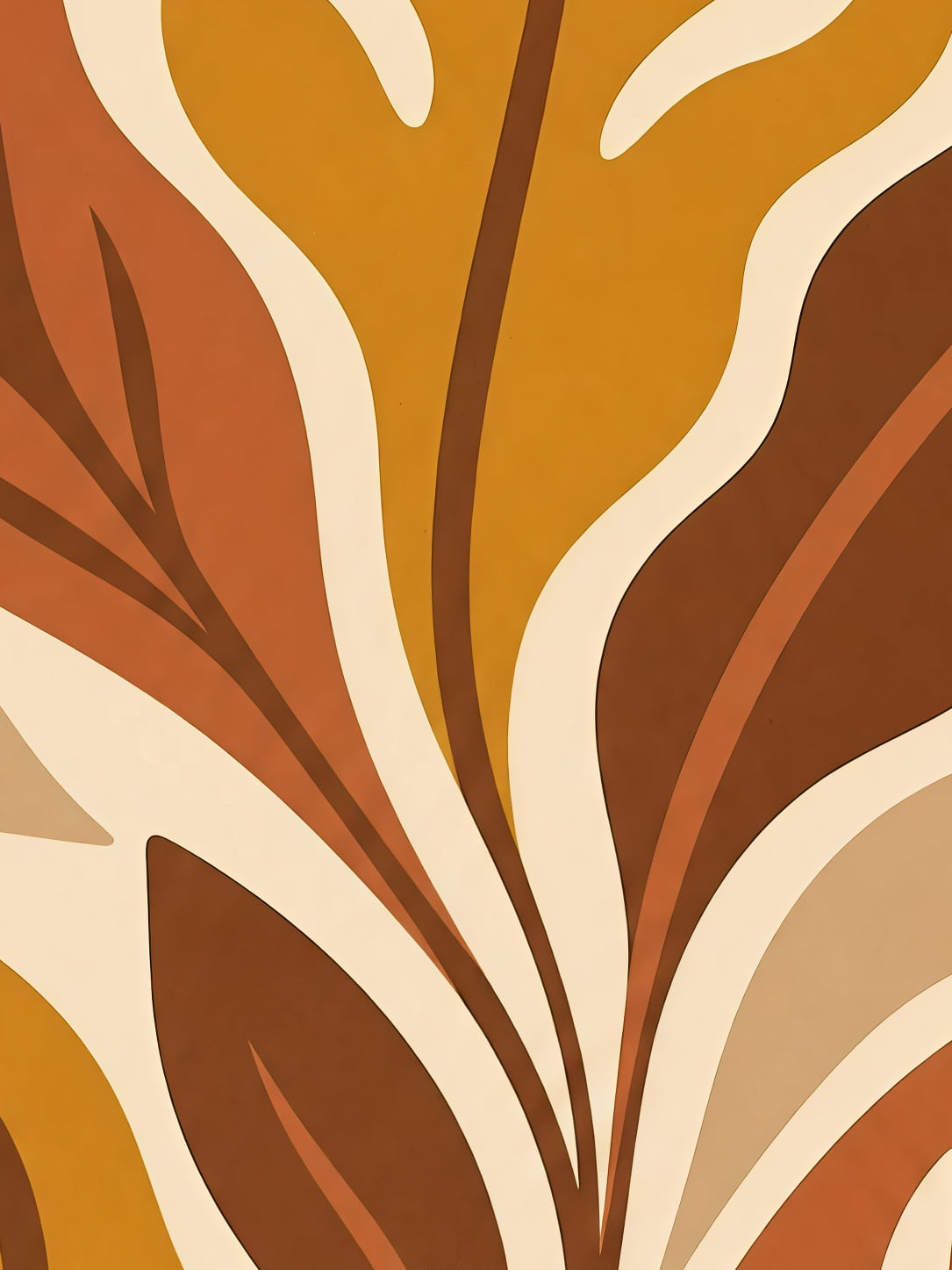 Detail a taille reelle du tirage, affiche feuillage les feuilles de terre et de moutarde
