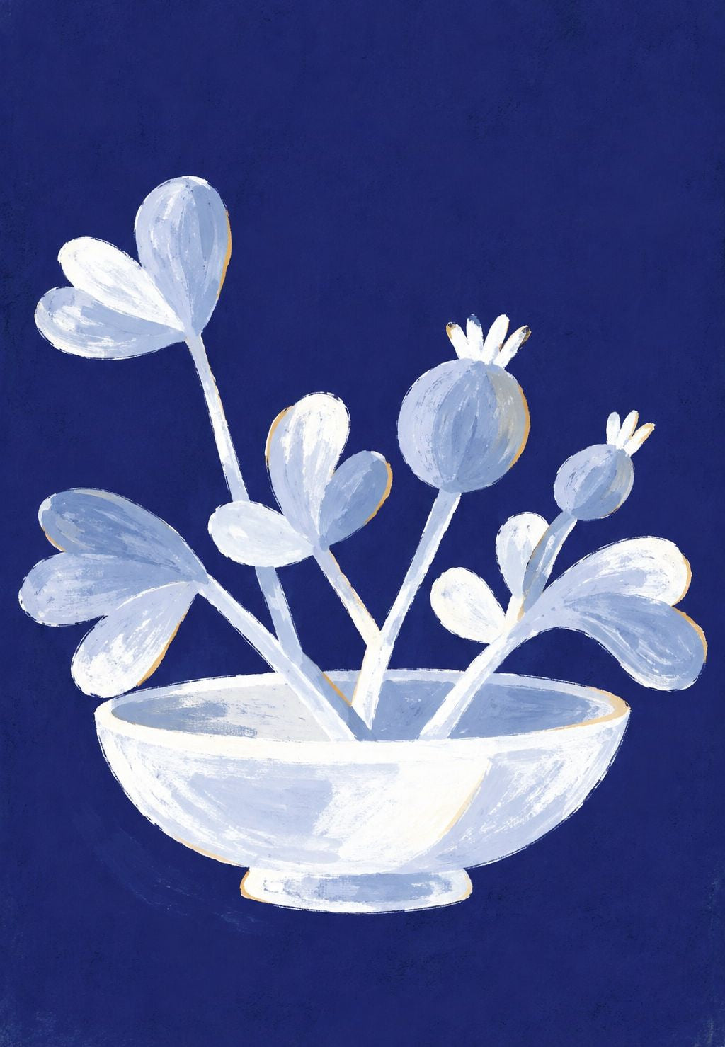 Bol de flores azul noche