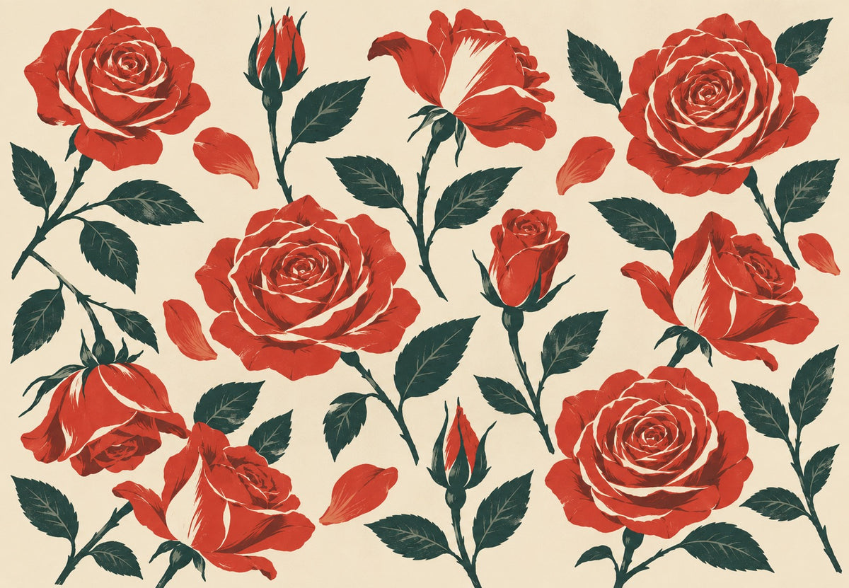 Mazzo di rose scarlatte (Orizzontale)