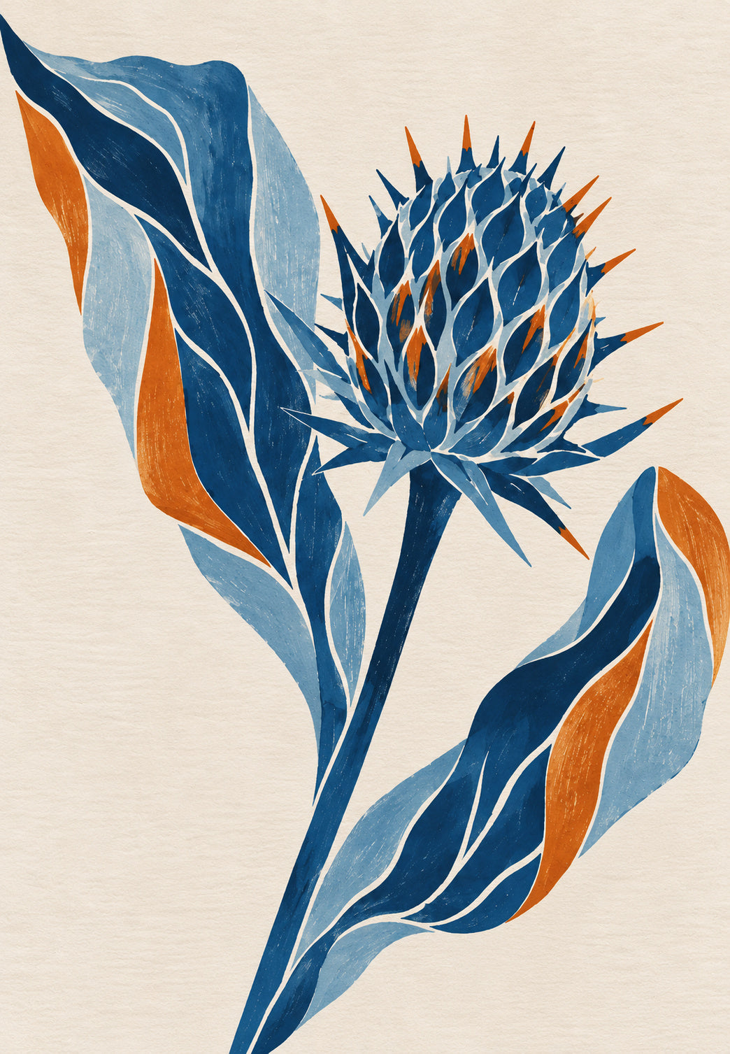 Cardo blu dalle foglie ondulate