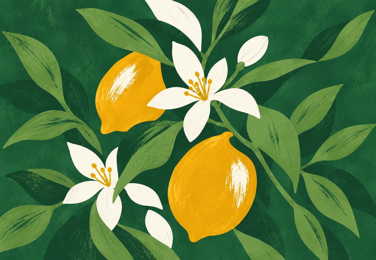 Lemons and Lemon Blossoms (Landscape)