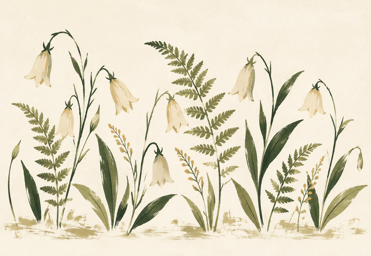 Wild Bellflowers and Ferns (Landscape)
