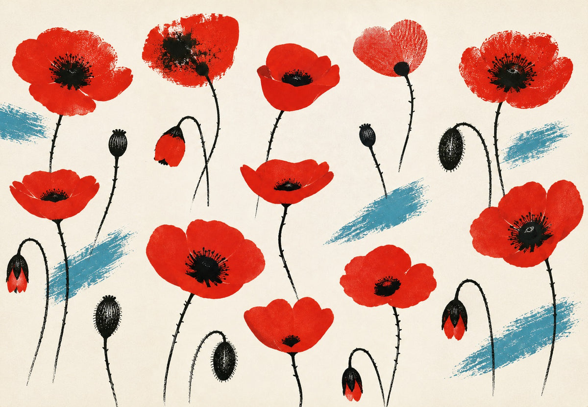 Poppies in Full Bloom (Landscape)