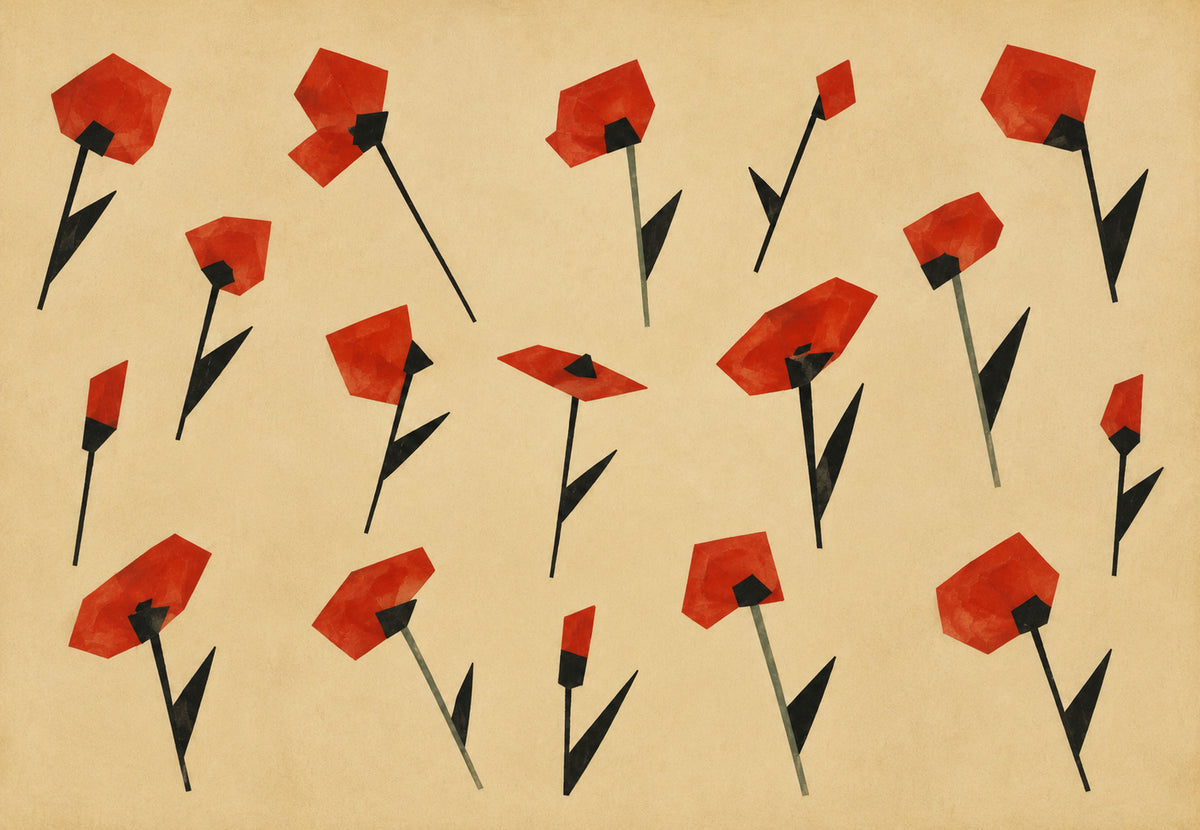 Verstreute Mohnblumen (Querformat)