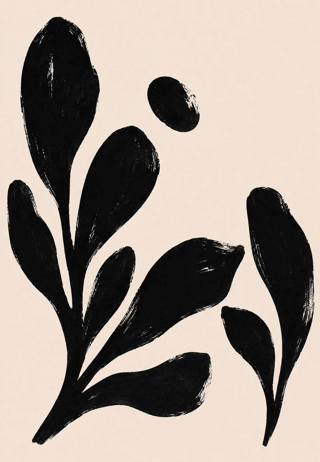 Feuillage à l'encre noire