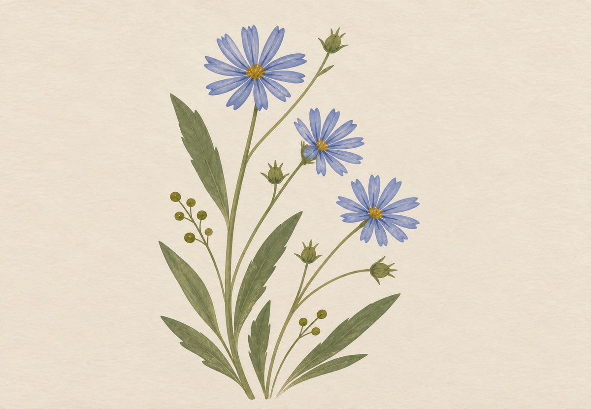 Blaue Wildblumen (Querformat)