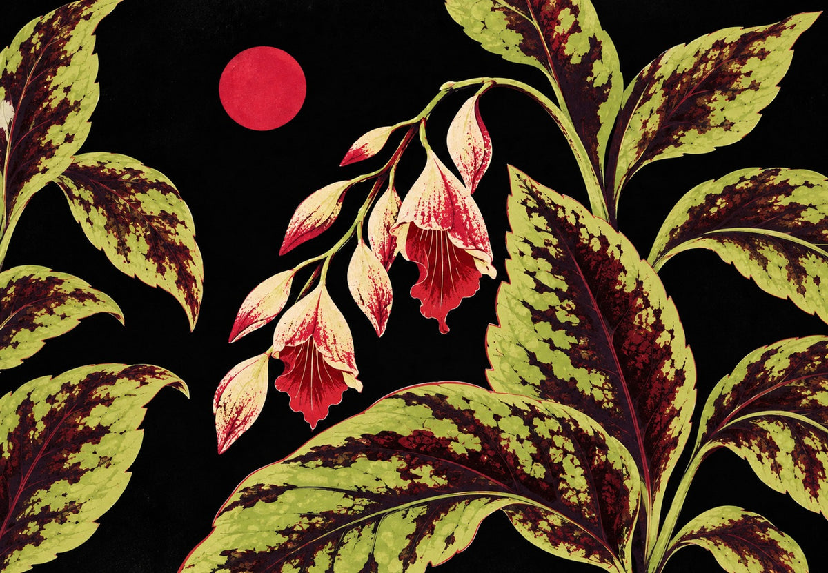 Glockenblüten unter dem roten Mond (Querformat)