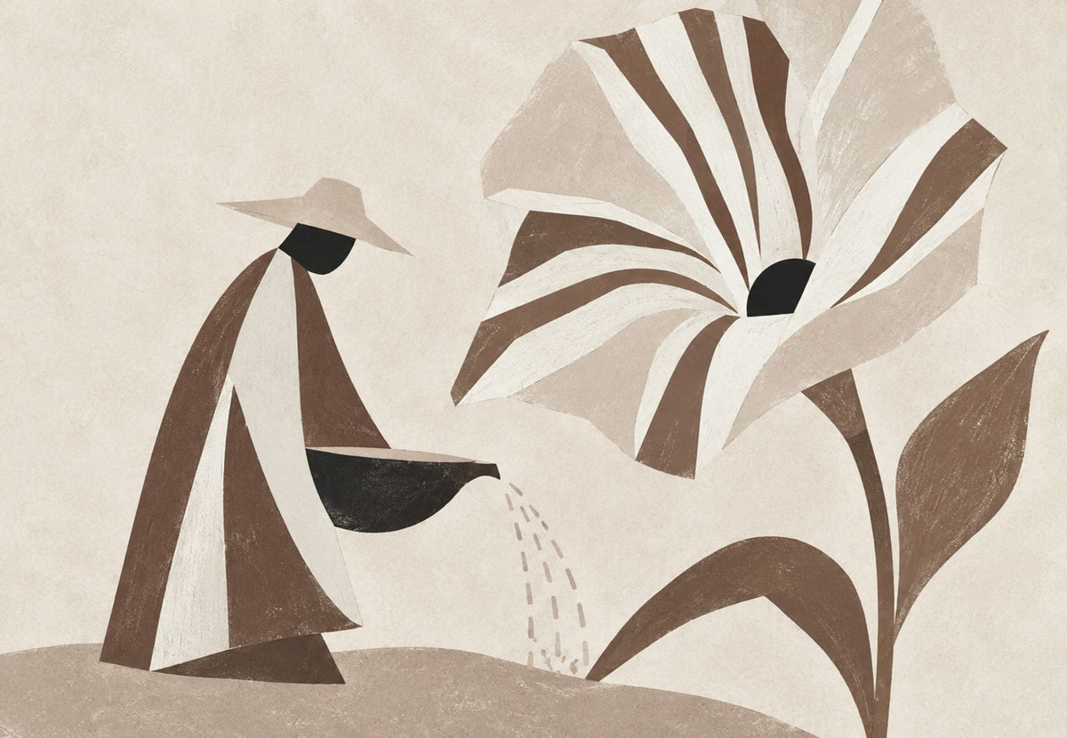 Le jardinier et la fleur géante
