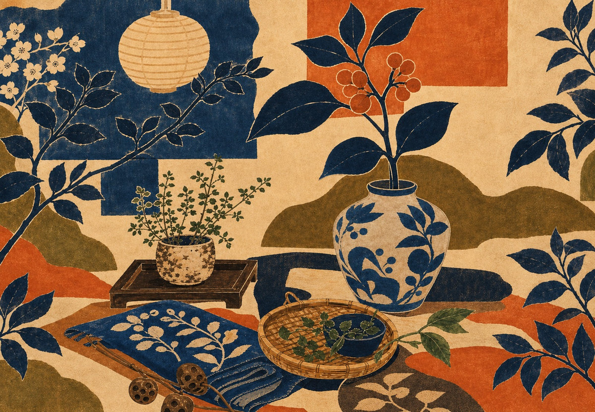 The blue vase under the lantern (Landscape)
