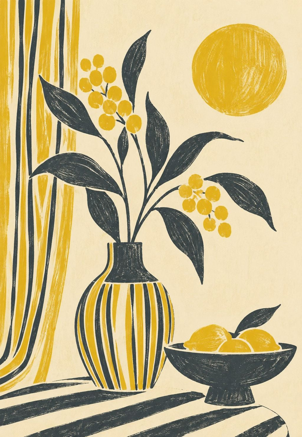 Mimosa and Lemons in the Sun