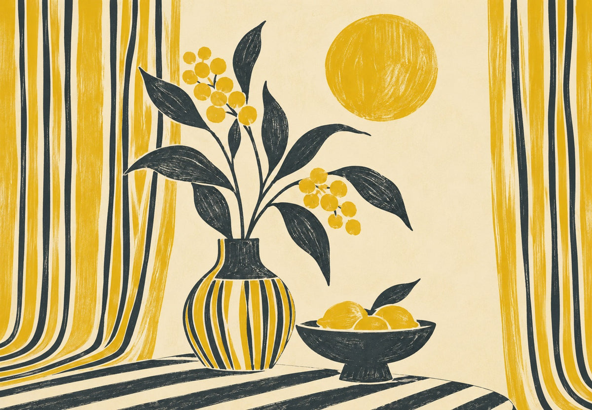 Mimosa and Lemons in the Sun (Landscape)