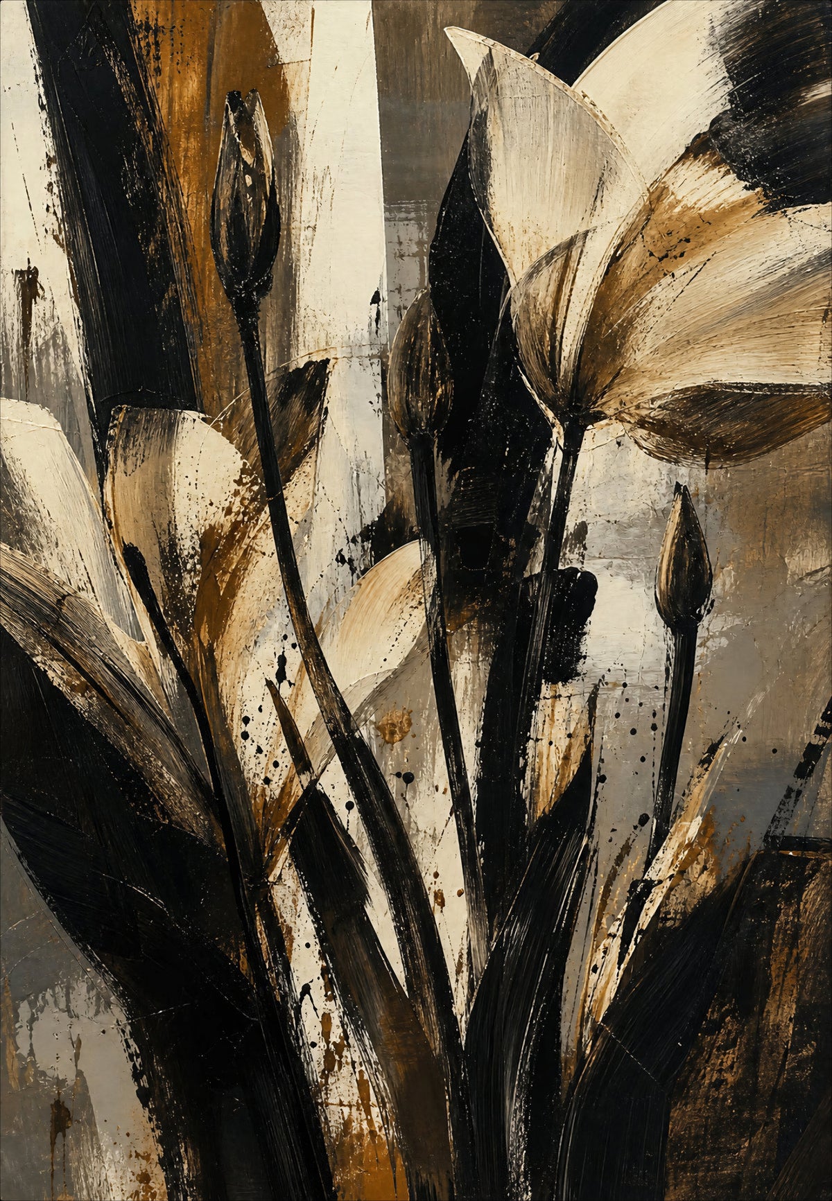 Schwarze und Goldene Tulpen