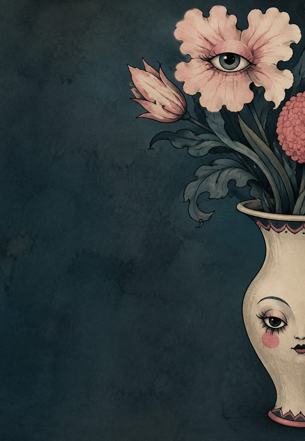 Flowering Vase with a Secret Gaze