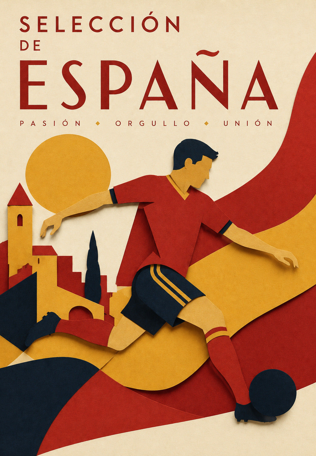 Espagne - La Roja en papiers découpés