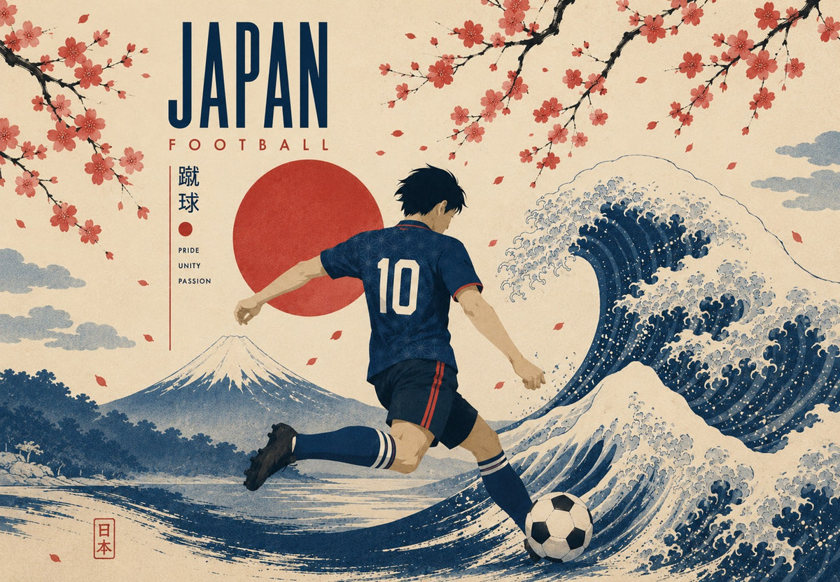 Japonsko - Hráč ve vlně (Na šířku)