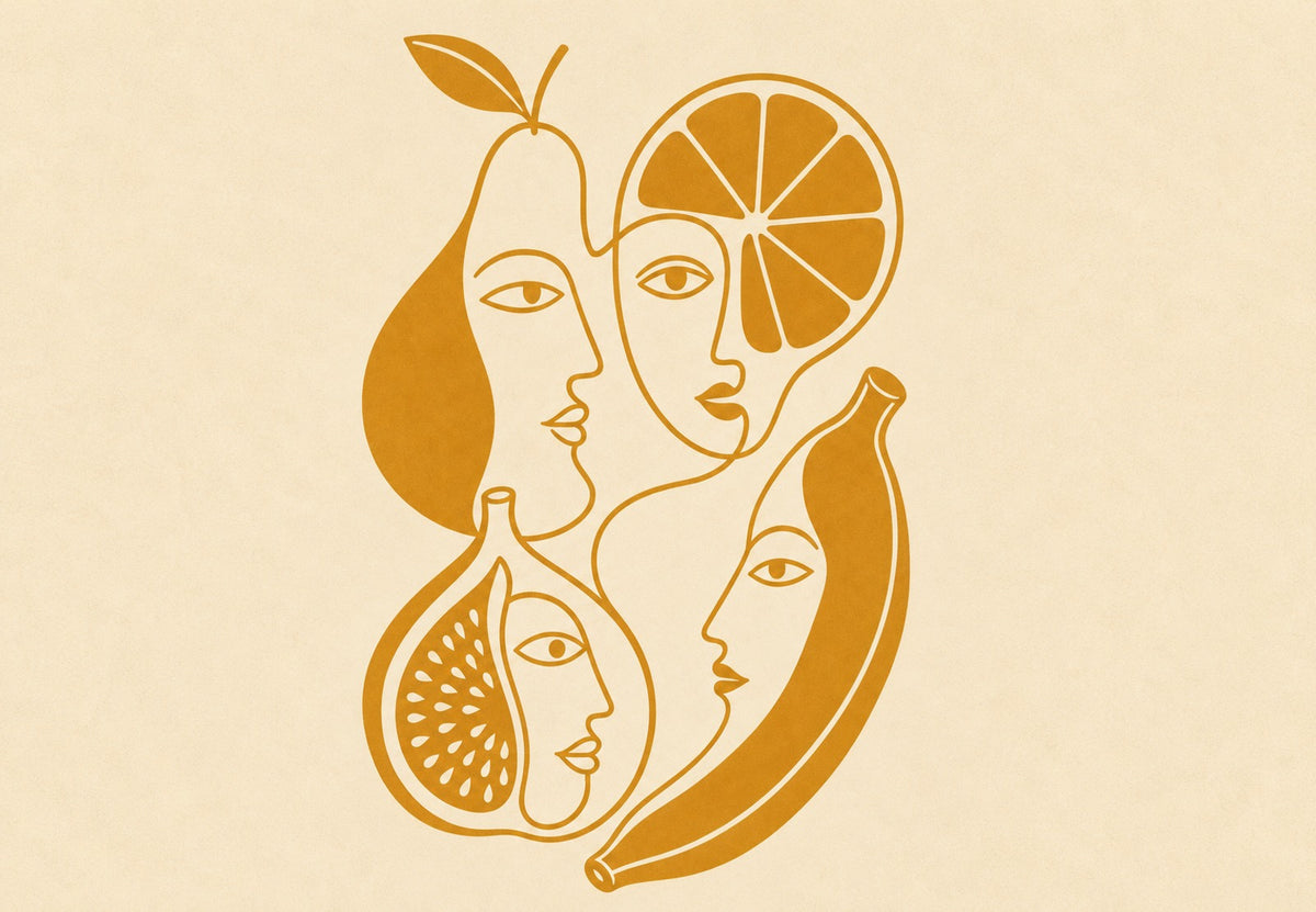 Fruits with Golden Faces (Landscape)