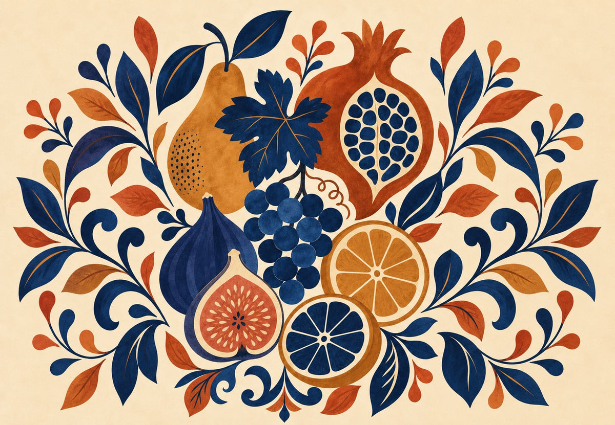Frutti d'indaco e di rame (Orizzontale)