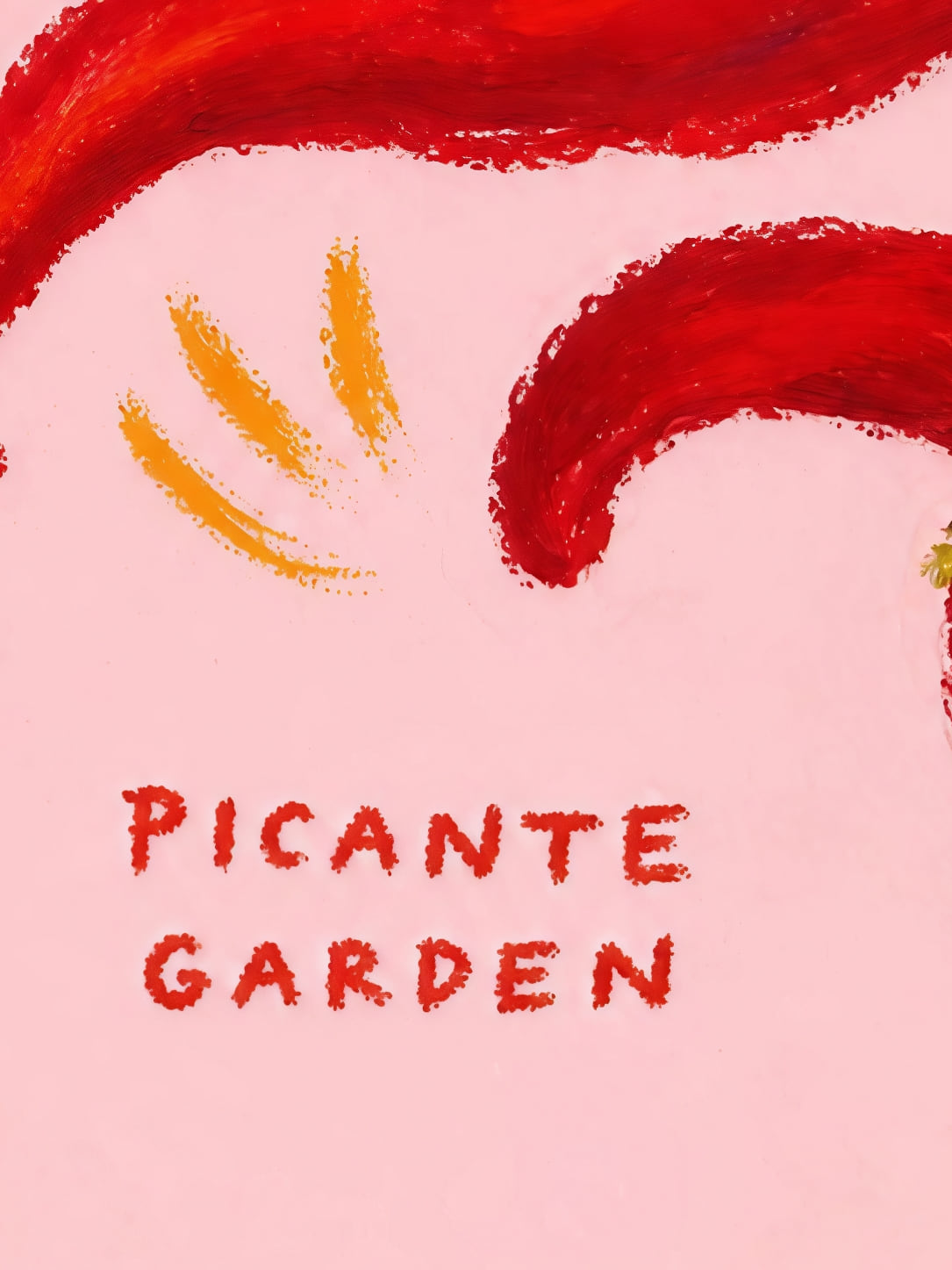 Detail a taille reelle du tirage, affiche fruits les piments sur fond rose